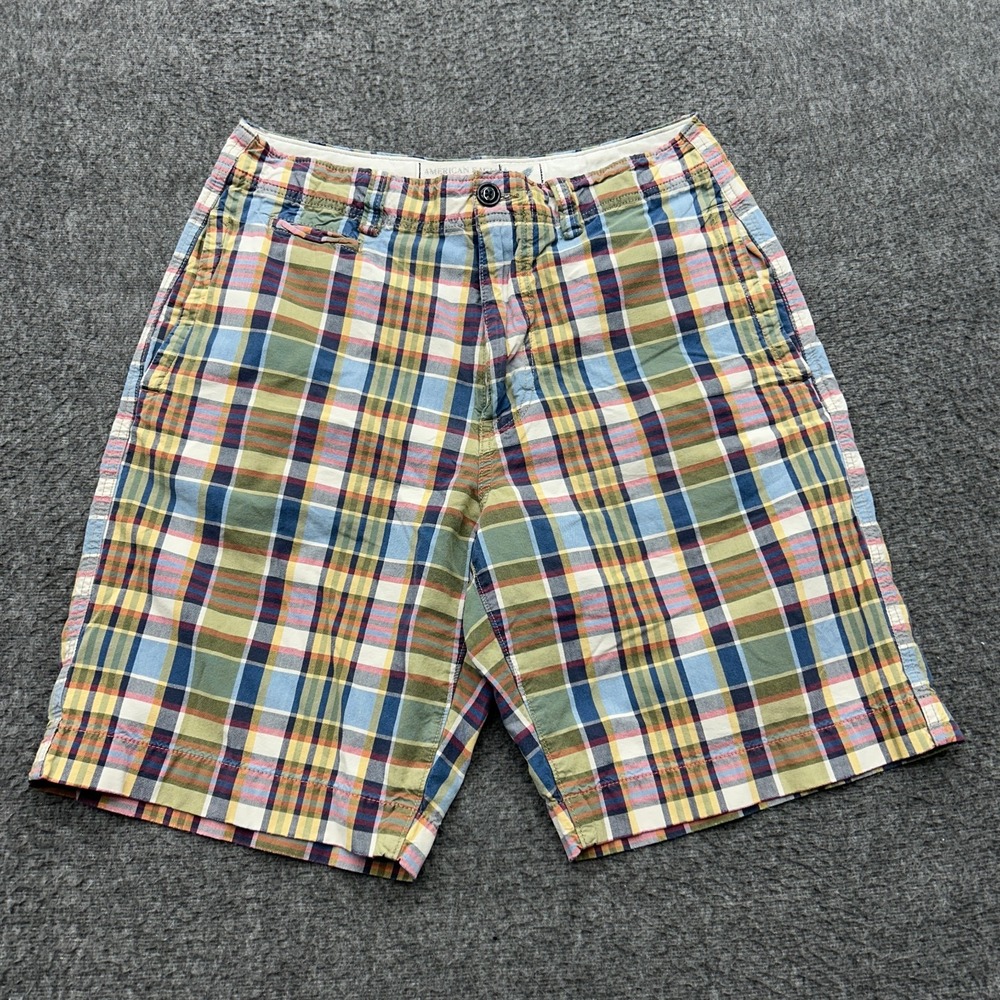 American Eagle Shorts Mens 32 Plaid Flat Front Chino Golf Preppy Dad